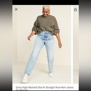 Old Navy Straight raw hem high waisted Jeans 16